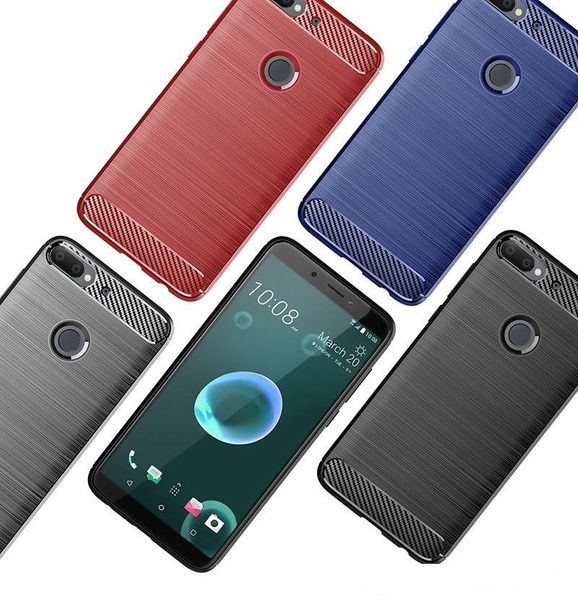 

carbon fiber texture slim armor brushed tpu case cover for htc desire 12 plus u12 lift u12 plus u11 lift 100pcs/lot