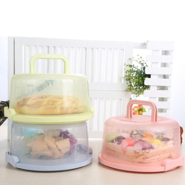 

storage bottles & jars 1pc portable lightweight round birthday cake dessert fruit carrier box container case