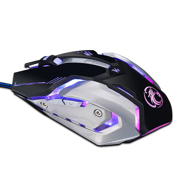 

mice imice gaming mouse ergonomic wired 6 keys led 4800 dpi programmable gamer silent with backlight for pc la
