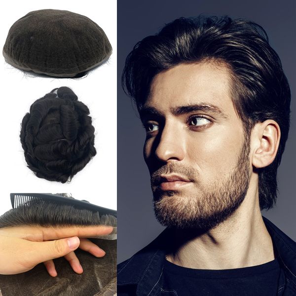 

полного шнурок человеческих волос основы человек человеческих волос парик волосы remy воздухопроницаемость свисающих хорошо 2020, Black