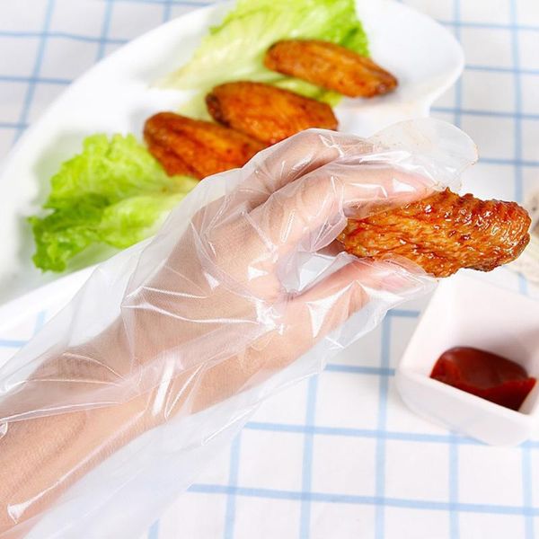 

200pcs пластиковые одноразовые перчатки очистить ресторан главная услуги питание гигиена для дома кухня экологичные