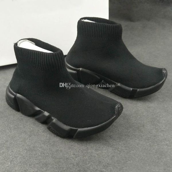 

fashion baby kids socks boots children athletic shoes slip-on casual flats shoes speed trainer boy girl high-running shoes all black