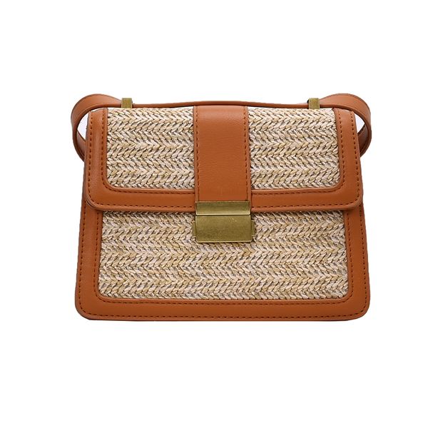 

2020 summer straw square bags for women lady travel purses and handbags female shoulder messenger bag