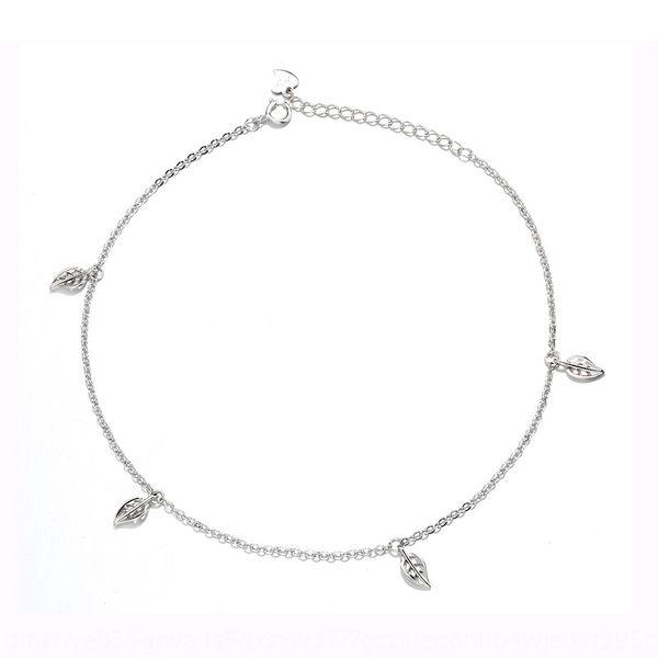 

S925 sterling silver cross anklet accessories tree leaf foot ornament Korean style fashionable leg ring cute all-match ornament FbLSJ