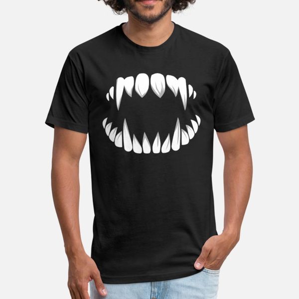 

halloween vampire teeth costume t shirt men designing short sleeve plus size 3xl gents loose humor spring autumn letters shirt