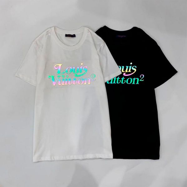 

mens stylist t shirt men women t shirt black white fashion trend couple t shirt tees casual short sleeve size -xxl, White;black