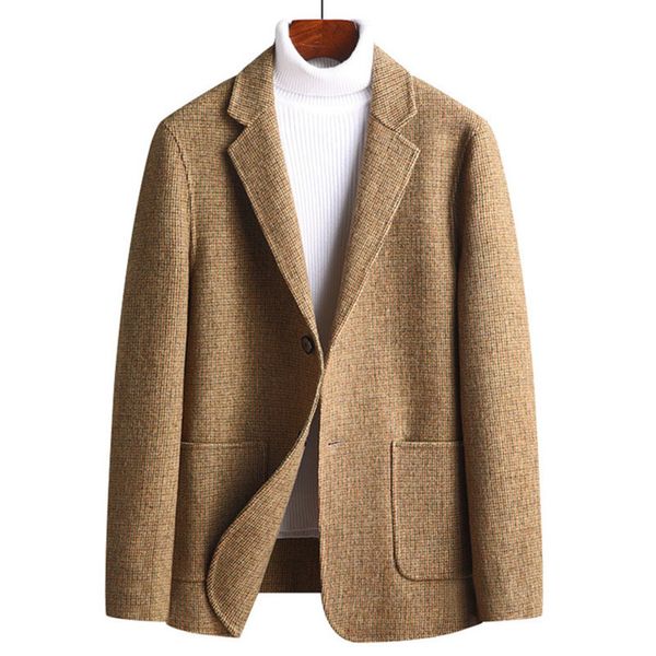

men's wool & blends autumn winter double-sided jacket coats casual mens blend jackets windbreaker male coat slim fit overcoats, Black