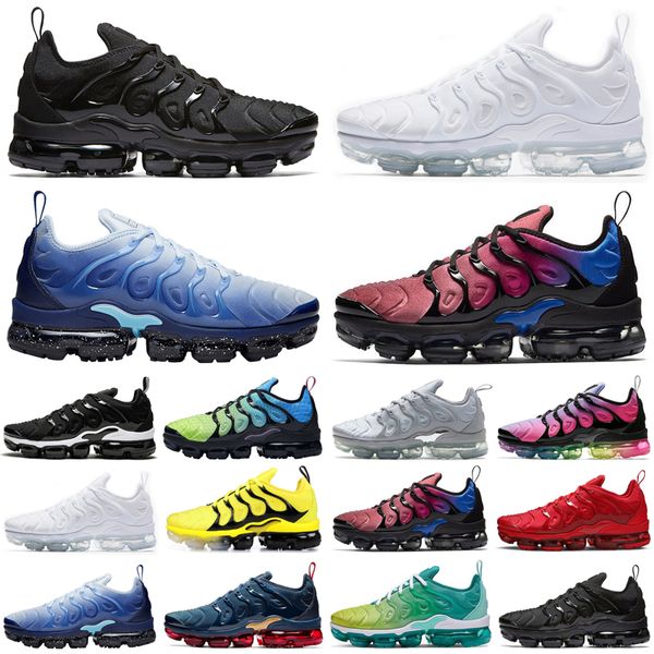 

tn plus neon men women running shoes triple black ice blue sunset rainbow mens womens trainers sports sneakers runners size 36-45