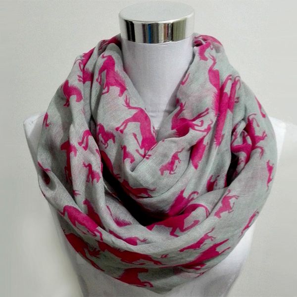 

new fashion women ladies viscose cotton big small horse print scarf horse infinity animal scarves shawl wrap, Blue;gray