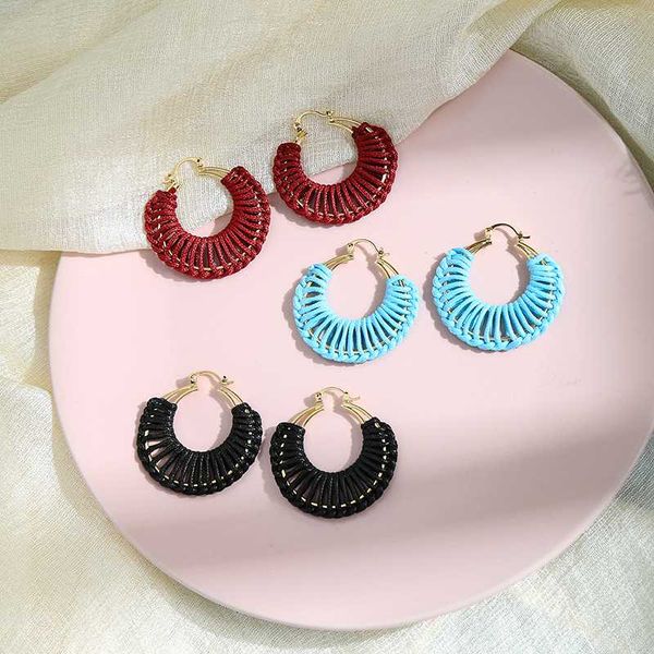 

2020 new arrival cute handmade 3 color weave earrings for women fashion korean charming date gift earring jewelry accessory, Silver