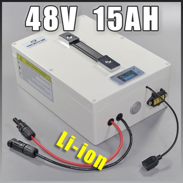 Kostenlose Steuer Hochleistungs-1000W 48V 15AH Elektrofahrradbatterie E-Bike 48 Volt Lithium mit 3A BMS 2A Ladegerät