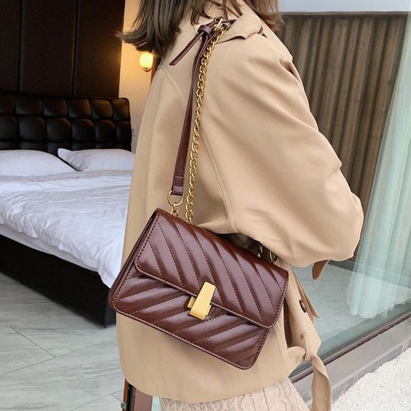 

retro leather solid color crossbody bags women 2020 fashion shoulder messenger bag lady chain handbags purses bolsa feminina