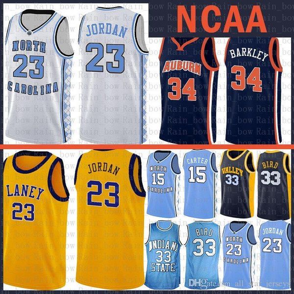 

tkm indiana state university larry 33 bird 2020 michael 11 jd basketball jersey auburn charles 34 barkley vince 15 carter laney high school, Black