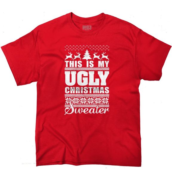 

ugly christmas sweater happy holidays santa claus reindeers t-shirt tee