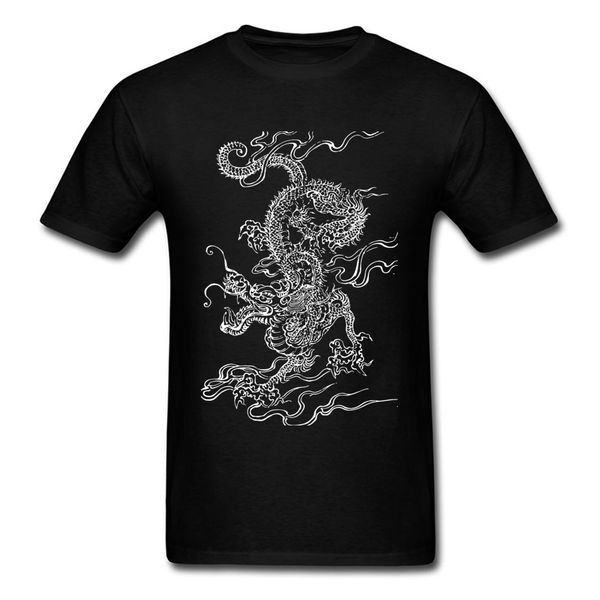 

chinese dragon kongfu tshirts brazilian jiu jitsu bjj dragon classic t shirt hip hop short sleeve cotton round collar men