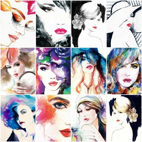 

azqsd картина by numbers женщина акриловые краски стены искусства картина маслом в цифрах портрет на холсте уникальный подарок украшения дом