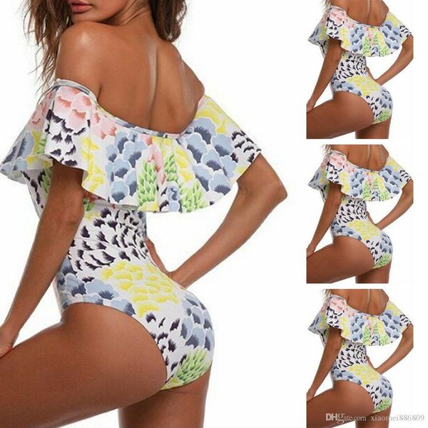 

designer bathing suit fashion retro designer women's shirt swimsuit push high bikini one-piece shoulder female beach wear pos