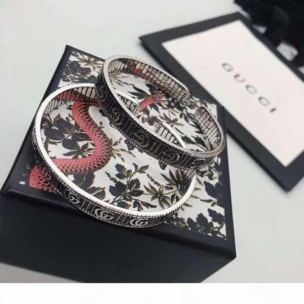 

2020 luxury designer jewelry women bracelets silver designer bracelet for gift vintage fashion bracelet with box, Black