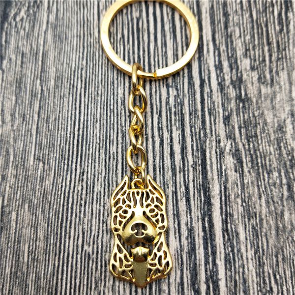 

new american pitbull key chains fashion pet dog jewellery trendy american pitbull car keychain bag keyring for women men, Silver