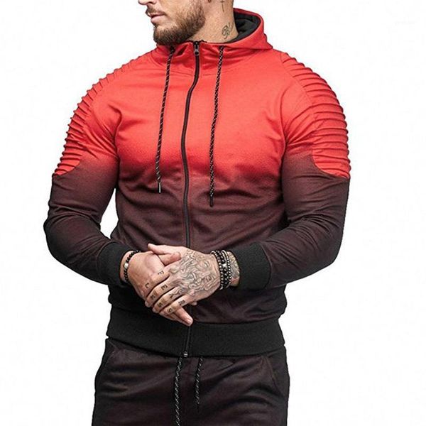 

складки 3d printing gradient мужской hoodie продажа мужская мода весна hiphop костюмы повседневные виды спорта tops полосатый, Black