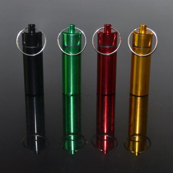 

10pcs/pack useful durable aluminium alloy empty bottles mini containers with key ring wallet tool