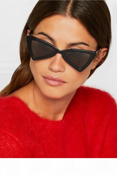 

luxury 207 sunglasses fashion women triangle full frame sl 207 model uv400 lens summer style black white red color come with package, White;black