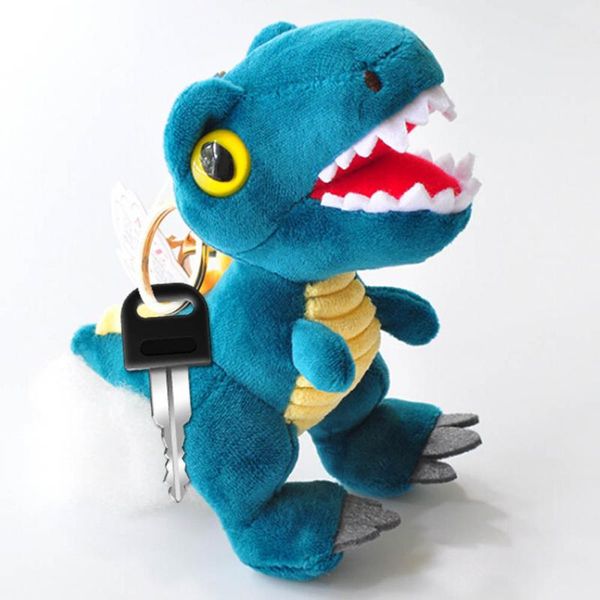 

fashion lovely tyrannosaurus plush doll key ring toys woman bag charms trinket dinosaur toy keychain child party gift 1pc, Silver
