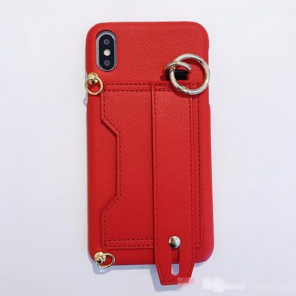 

leather material mobile phone case for iphone xs max with band belts fashionable smartphone case cell phone cover