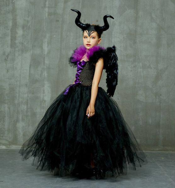 

Baby Maleficent Halloween Dress Malefic Costume Outfit Evil Queen Carnival Costumes Masquerade Robe Gown Princess Dress Disguise