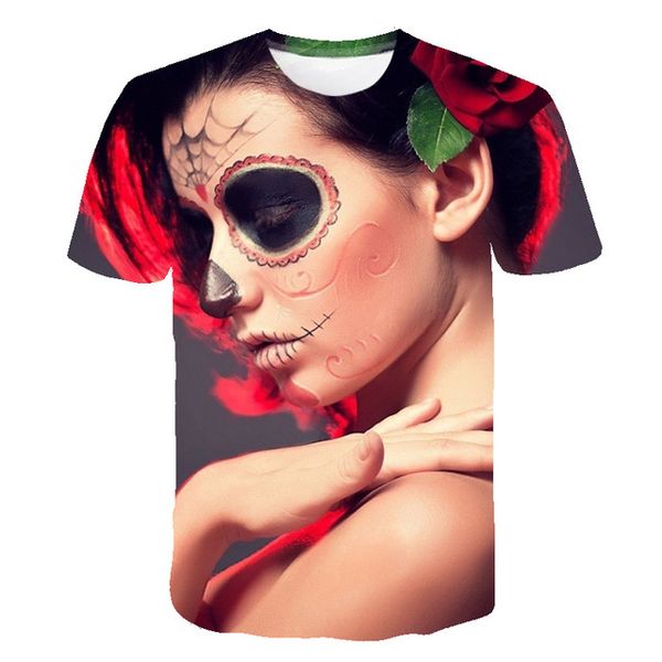 

skull men cosplay colorful summer 3d print shirts horror comics horror men clothing