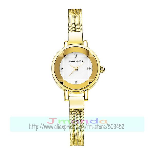 

50pcs/lot re106 luxury women stainless steel bracelet watch quartz casual lady watch wholesale wristwatches, Slivery;brown