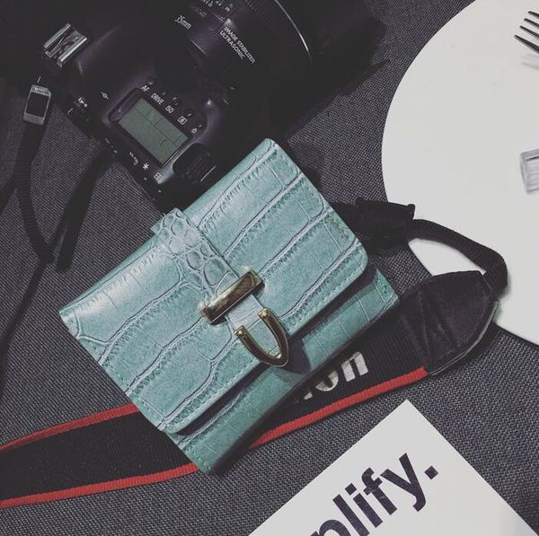 

wholesale women handbag simple atmospheric folding women wallets joker embossed leather short wallets multifunctional leather coin purses, Red;black