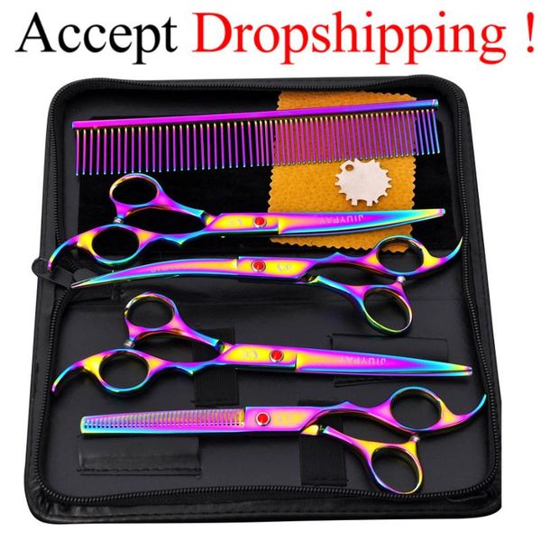 

5pcs stainless steel pet dogs grooming scissors cat hair thinning shear sharp edge dog cutting kitten animal barber cutting tool
