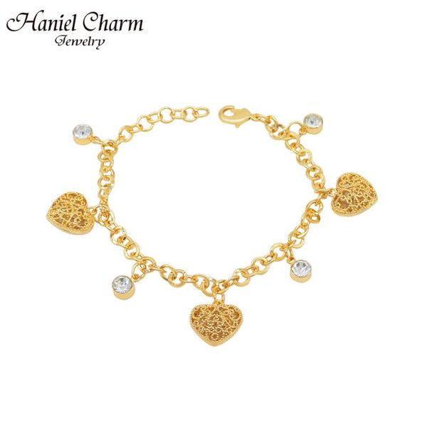 

haniel valentine's day gift gold color heart chain bracelet fashion jewelry for women girlfriend gifts, Black