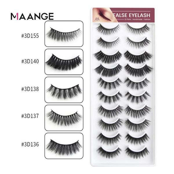 

false eyelashes maange 5/10 pairs 3d mink natural soft lashes eyelash extension makeup kit cilios