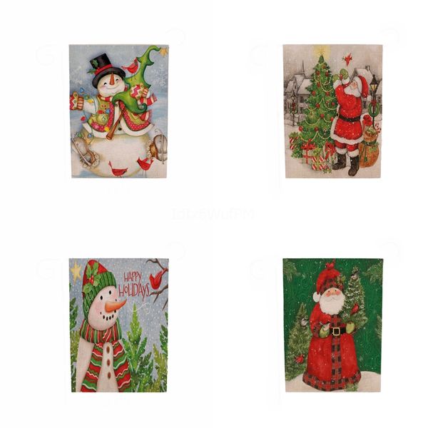 

printing pattern banners christmas theme garden flags deer snowman patterns multi colors flag selling#847