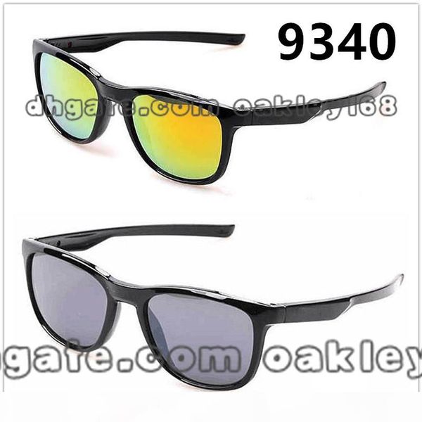 

brand designer sunglasses 9340 round retro casual sunglasses men and women sports riding mirror with case and box, White;black