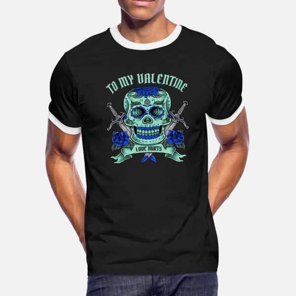 

day of the dead skull to my valentine giftidea t shirt men character short sleeve o-neck basic solid graphic new style summer letters shirt