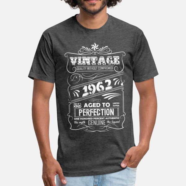 

vintage aged to perfection 1962 t shirt men customize cotton plus size 3xl homme fitness building summer pattern shirt