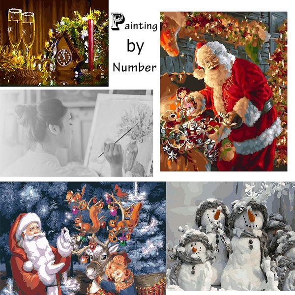 

картина маслом картина подарки в маслах, картина маслом на количество рождественских подарков для детей, друзей, чтобы сделать большой paint