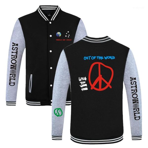 

breasted letter printed hoodie male female baseball coat autumn winter mens womens designer hoodie jacket cardigan single, Black