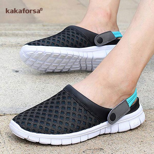

kakaforsa men outside summer slippers hollow beach outdoor sandal couple flip flops women holes garden sandal beach shoes