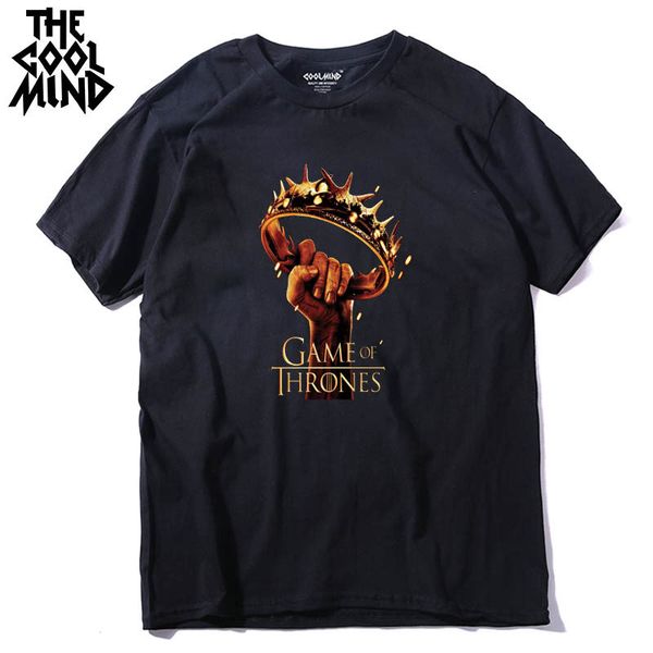 

coolmind casual cotton game of thrones printed men t shirt short sleeve winter is coming o-neck men t shirt tee shirts ga0129a