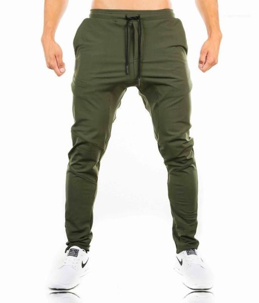 

clothing men casual sport pants designer solid color pencil pants fashion elastic waist active pants men, Black