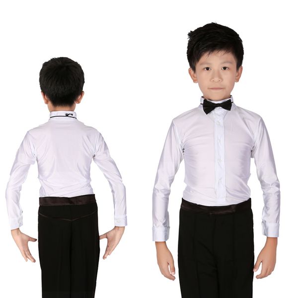 

boys bowknot collar ballroom/ latin dance shirt white dance leotard performance wear for boys, Black;red