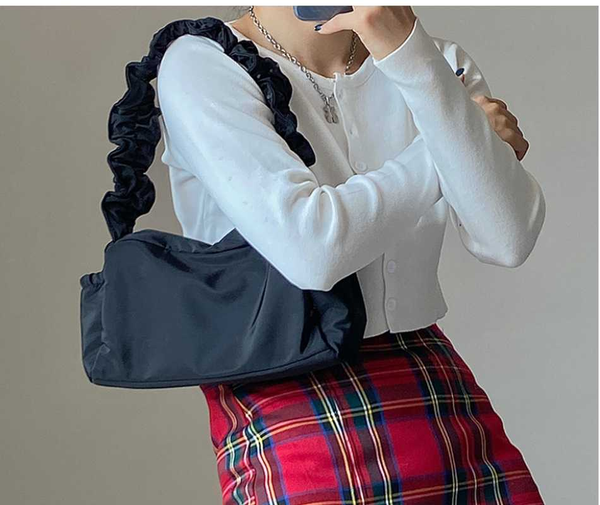 

fashion women messenger bag baguette female small bag nylon zipper one shoulder small cute travel black bailongu8