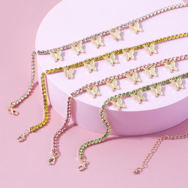 

boho бабочка choker ожерелье женщины животные насекомое себе кисточки ожерелье кристалл цвета золота ключицы цепи ювелирные изделия, Silver