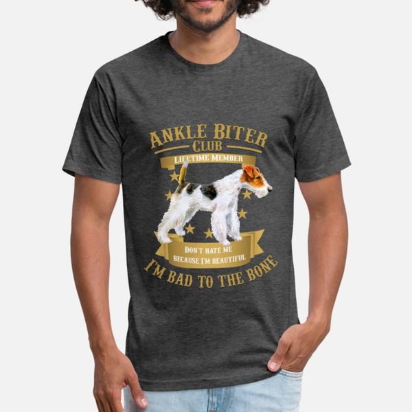 

wire fox terriers are bad to the bone t shirt men printed 100% cotton s-xxxl fitness casual summer style family shirt