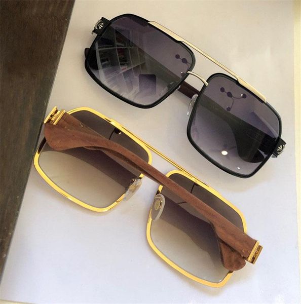 

new fashion luxcry designer sunglasses hummer-i square frame wooden carved temple retro eyewear punk style, White;black