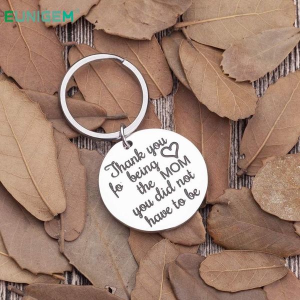 

день матери подарки keychain шаг мама мать подарки для мамы мачехи от дочери сына к новой жене дню рождения брелока, Silver